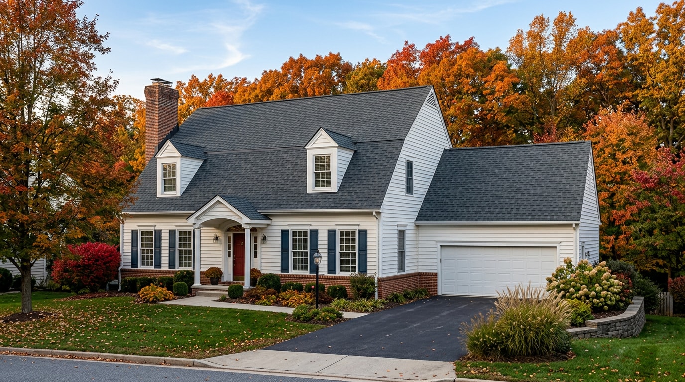 Finished architectural shingle roof replacement on an Ellicott City, MD home