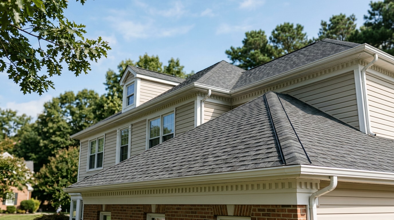 Ridge and soffit roof ventilation on a Columbia, MD home