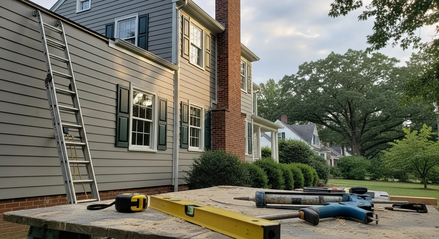 New vinyl siding installed on residential home exterior