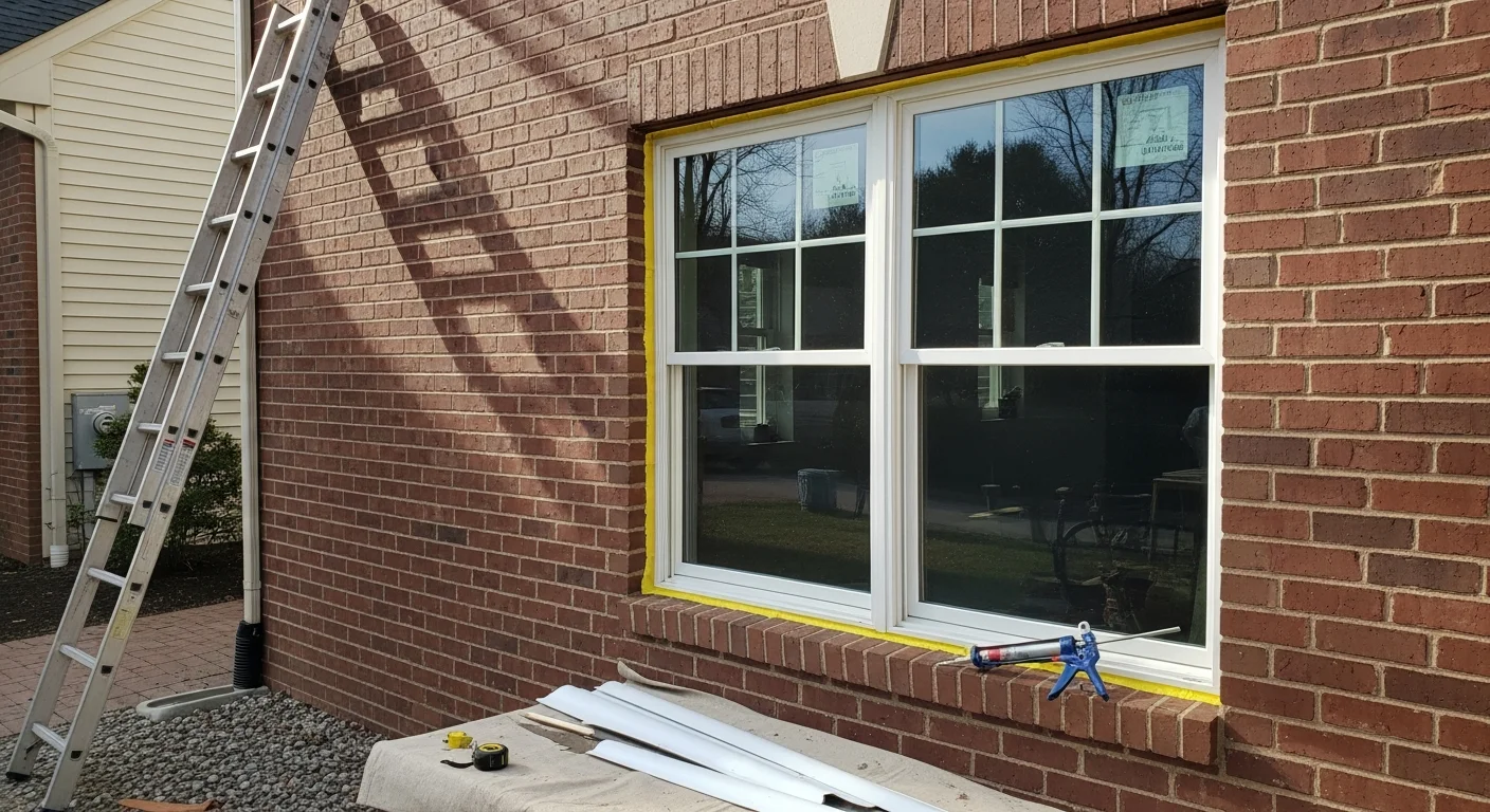 New replacement windows installed in residential home