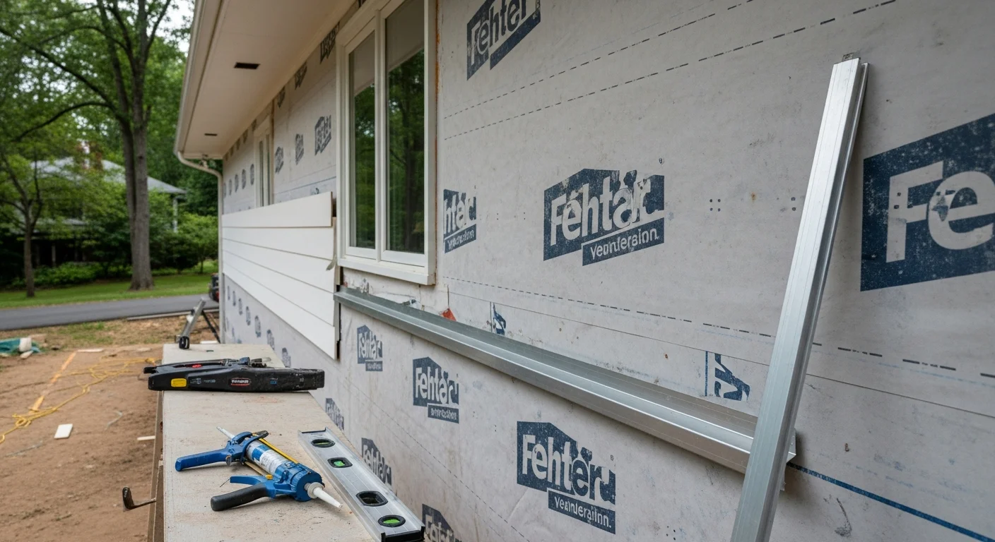 Newly installed exterior siding on a residential home in Bethesda, MD, showing clean panel lines and finished trim work. The home sits on a tree-lined street typical of Montgomery County neighborhoods.
